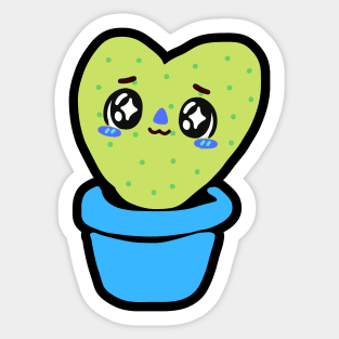 Heart Cactus Kawaii Sticker